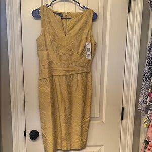 Elegant Yellow Gold Sleeveless Dress Anne Klein NWT size 6